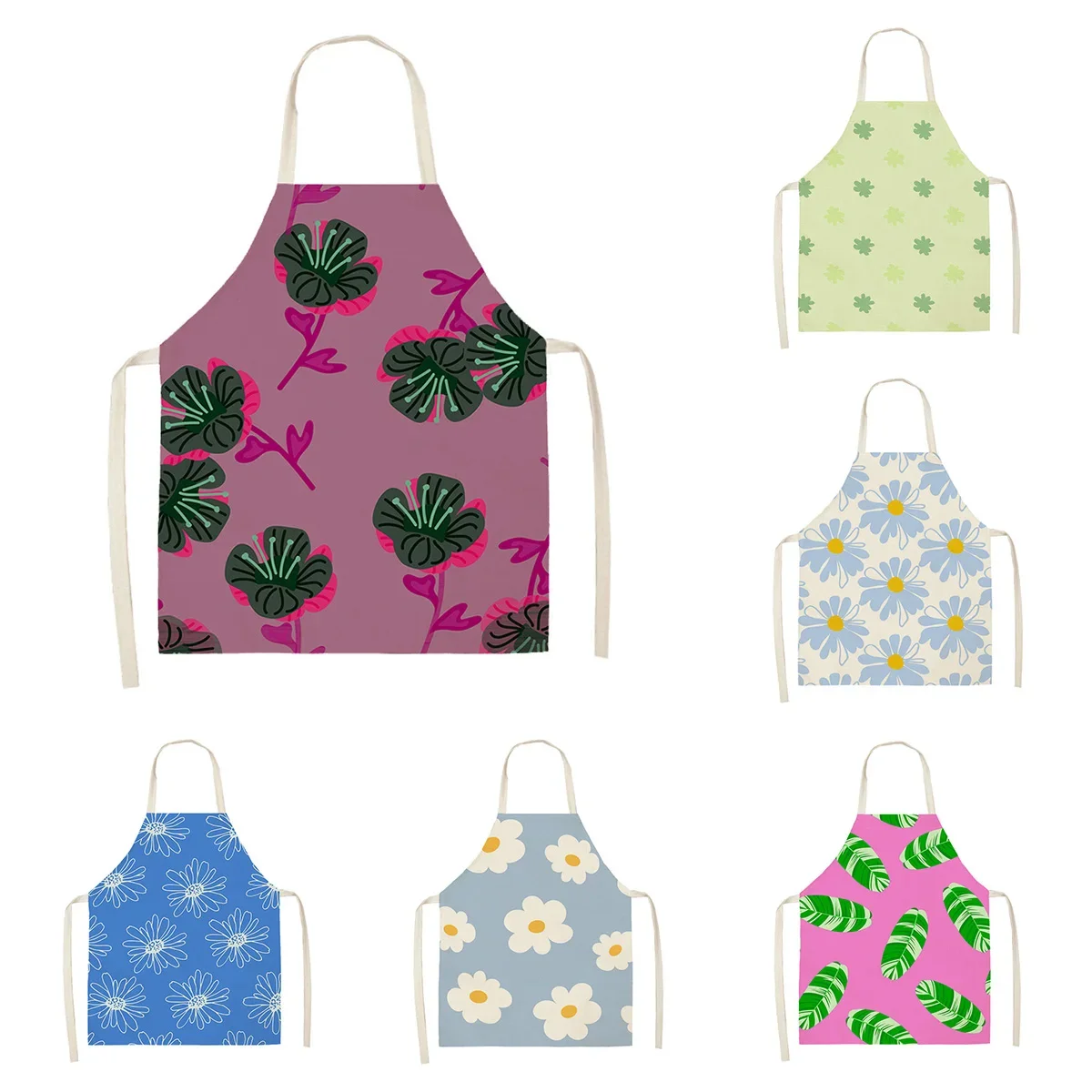 Кухонный Фартук для женщин и мужчин простая Водонепроницаемая льняная ткань в