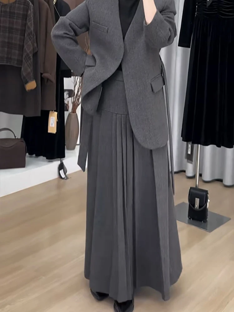 BZVW офисный женский шерстяной комплект из двух предметов пиджак с v-образным