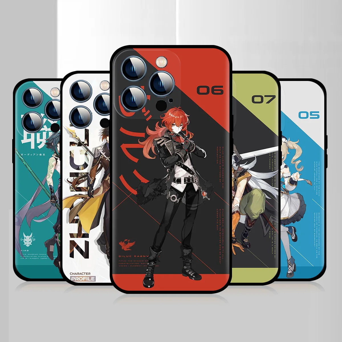 

Black Protection Phone Case For Apple iPhone 14 13 12 Mini 11 Pro Max X XS XR 7 8 Plus 6 6S SE 2022 Cover Genshin Impact