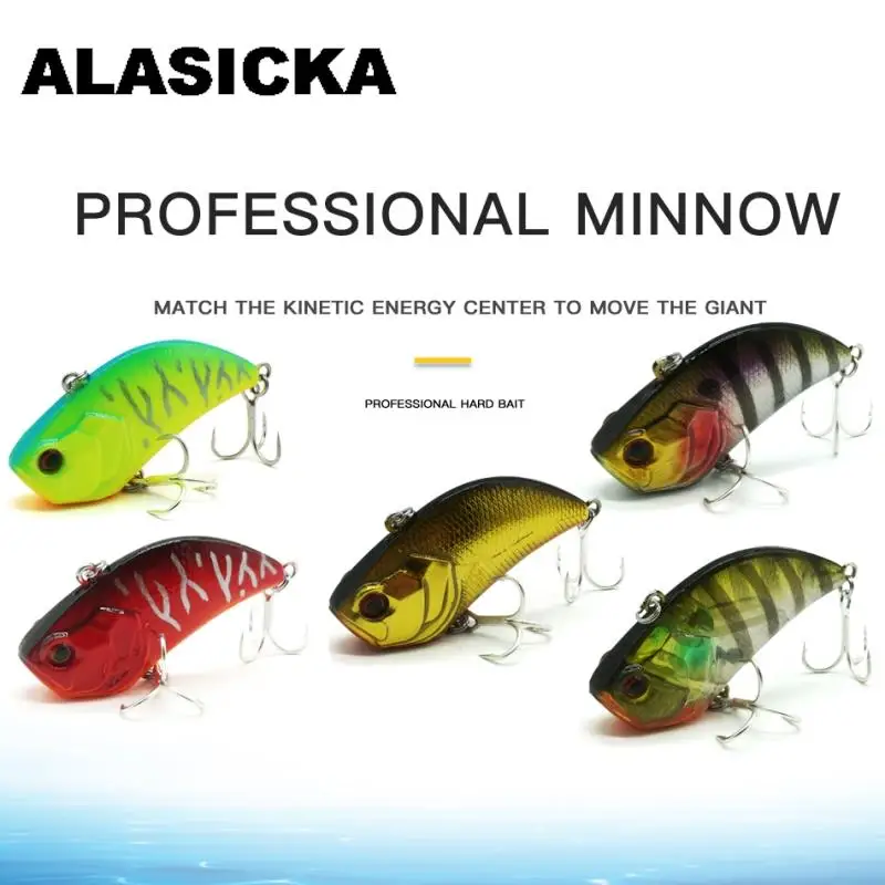 

ALASICKA 52mm 13g VIB Fishing Bait Sinking Hard Lure with Ball Lead Fishing Lure Plastic Artificial Bait 3D Eyes Fishing Tackle
