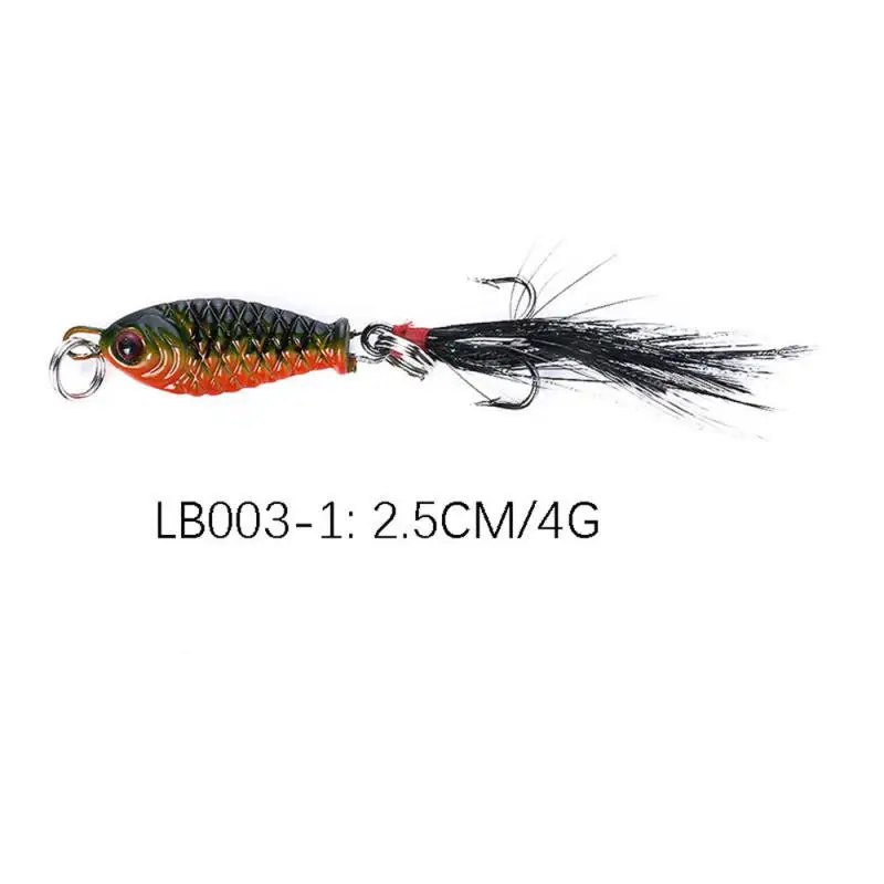 

Fishing Lures Hard Freshwater Reservoir With Feather Sharp Hook Mini Lead Fish Fishing Accessories Fishing Bait Metal Iron