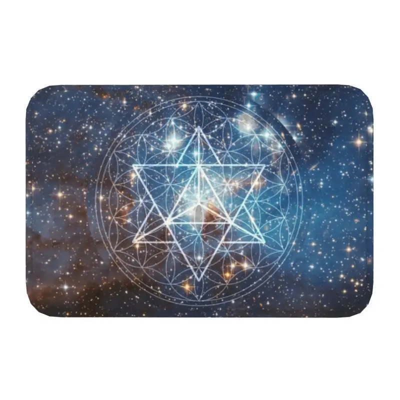 

Merkaba in Flower of Life, Противоскользящий коврик для ванной, кухни, коврик с изображением священной геометрии, садовая дверь, пол, искусственный ков...