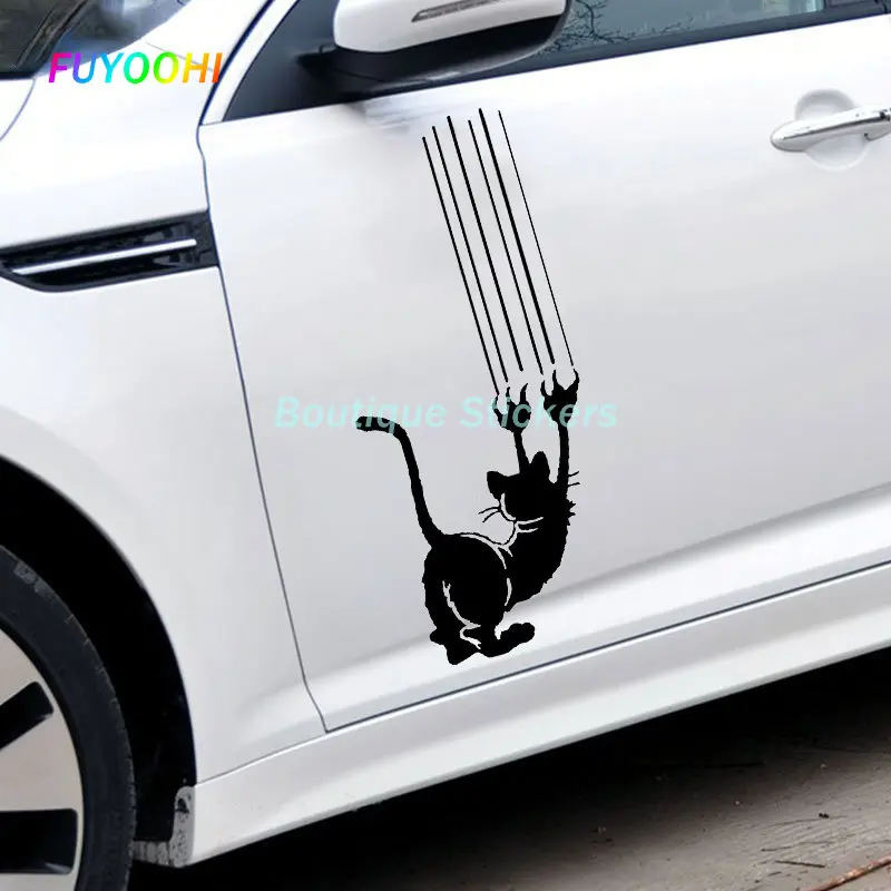 

FUYOOHI Fashion Sticker Funny Angry Cat Claw 3D Modeling Decal PVC Auto Body Door Trunk Cover Waterproof Self-adhesive Stickers