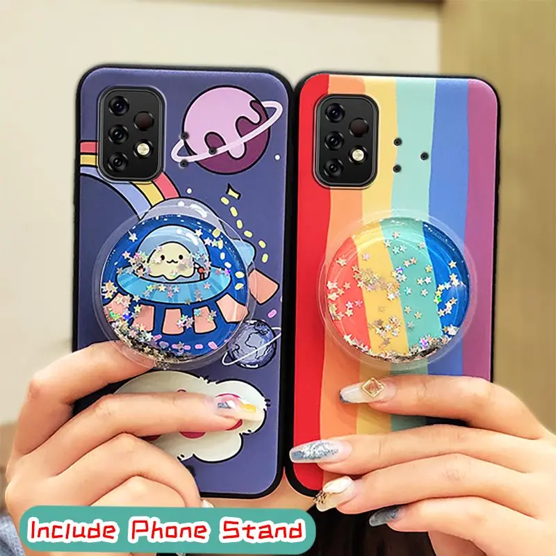silicone anti dust phone case for umidigi bison x10 pro cartoon kickstand foothold anti knock free global shipping