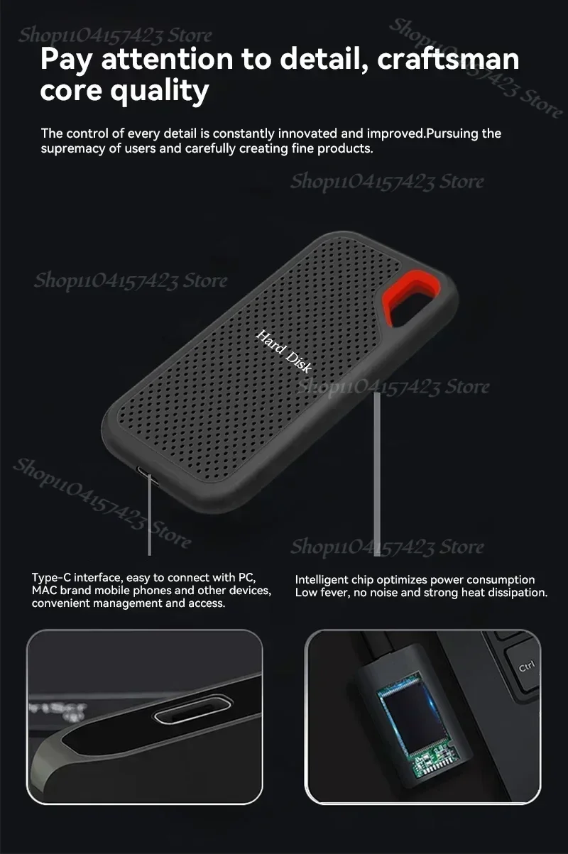 Для мобильного жесткого диска Xiaomi 512 ТБ SSD E61 128 256 HDD Высокоскоростной внешний