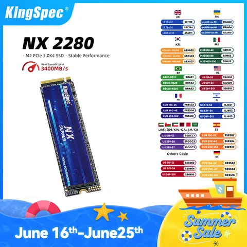 KingSpec M.2 NVMe SSD 128/256/512/1024 ГБ