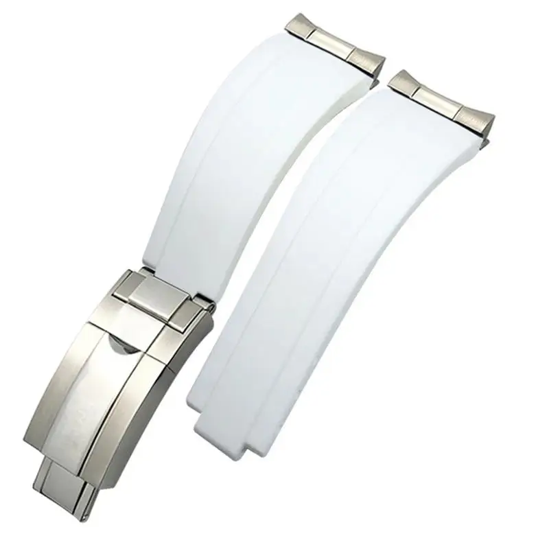 Ремешок BEFIA 20 мм резиновый с короткой пряжкой для часов подходит Rolex Daytona Submariner