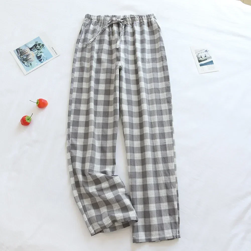 

Flannel Long Lounge Pants Sleep Johns Trousers Plaid Bottoms Seasons Mens Homewear Nightwear All Men Cotton Clothes Pajama