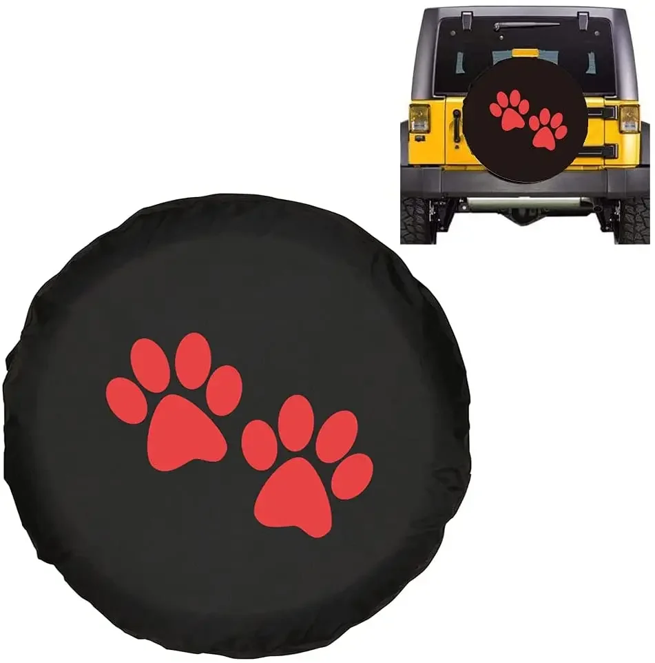 ROCCS 16-дюймовый чехол на запасное колесо с собачьей лапой черные кожаные чехлы из