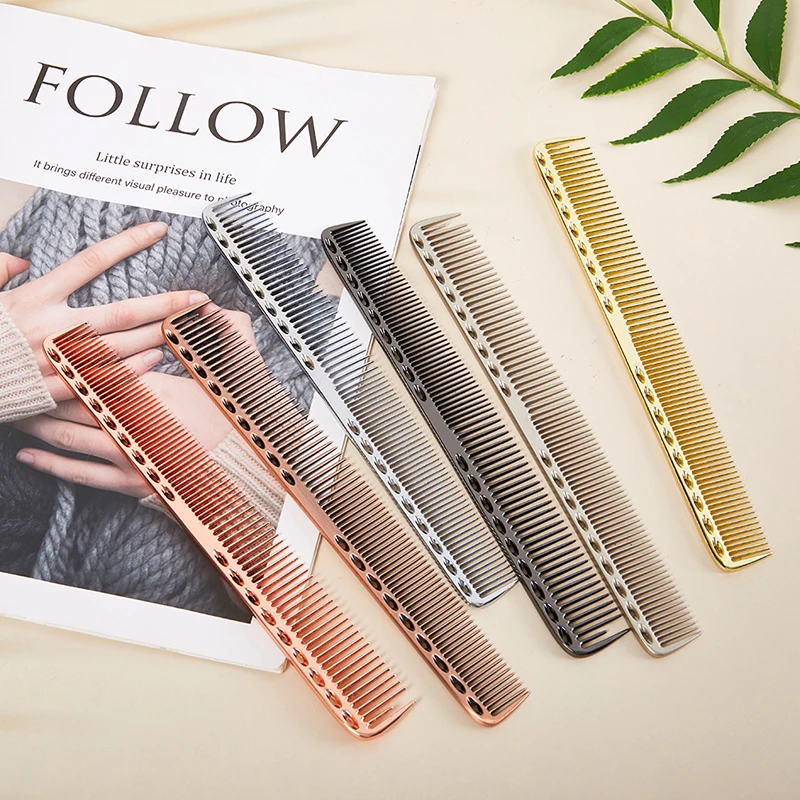 

1Pc Aluminum Metal Anti-static Hairdressing Combs Hair Cutting Salon Hair Brush Metal Combs Hair Styling Tools
