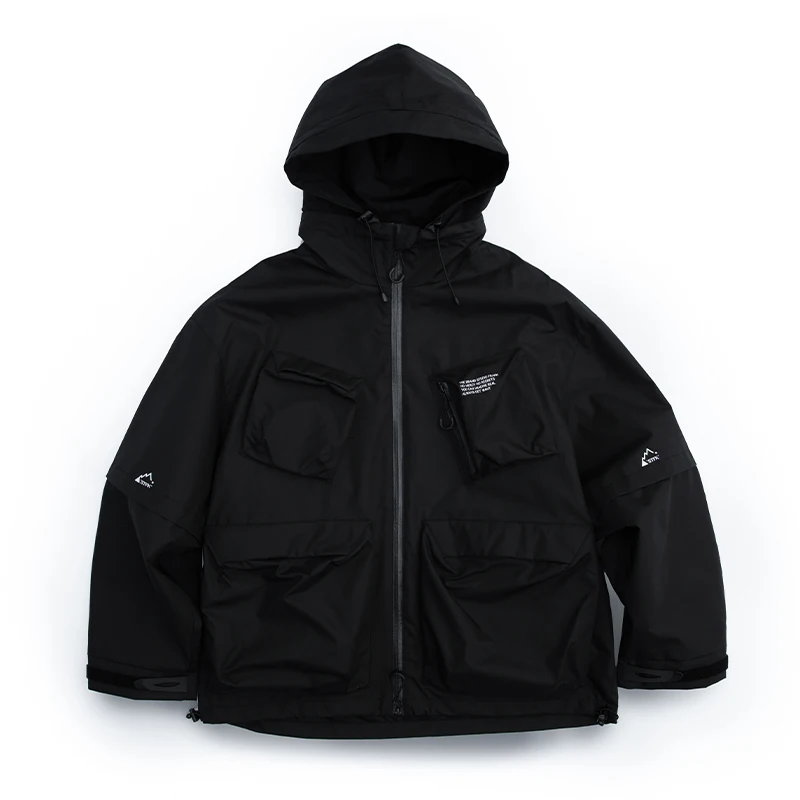 Куртка мужская тефлоновая с капюшоном ветровка уличная одежда свободная