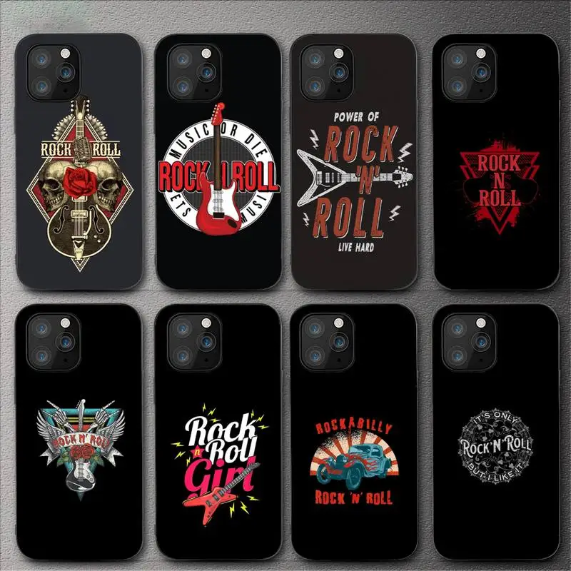 Чехол ROCK N ROLL для iPhone 11 12 Mini 13 14 Pro XS Max X 8 7 6s Plus 5 SE XR