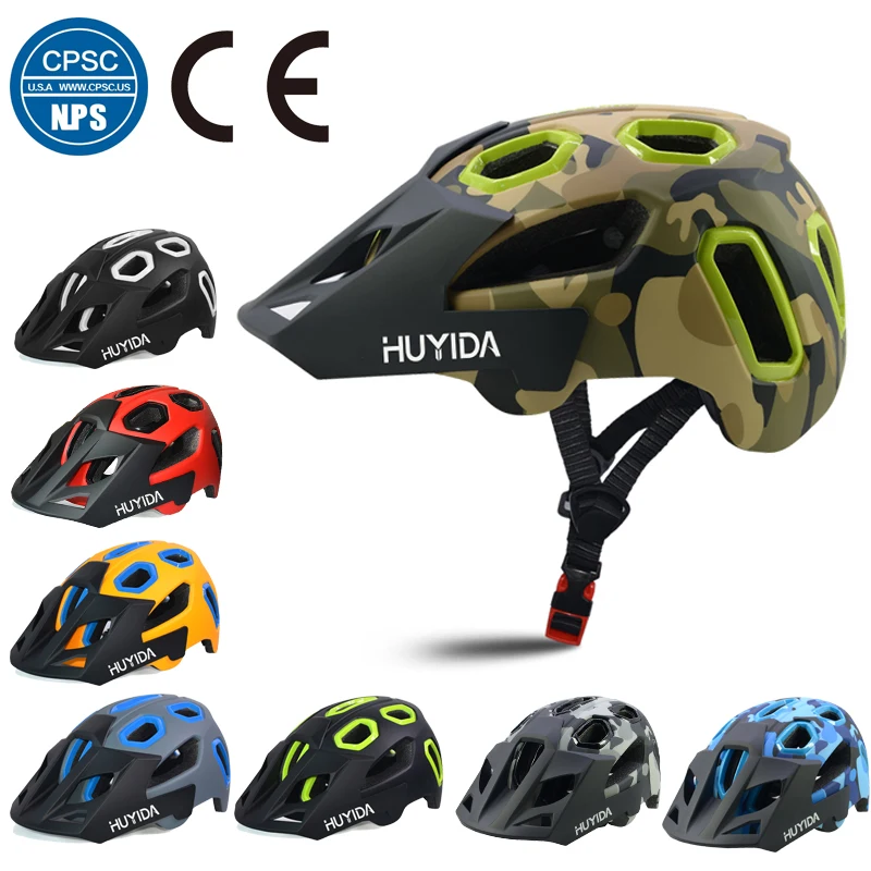 Шлем HUYIDA для горного велосипеда взрослых CE легкий шлем съемный козырек |
