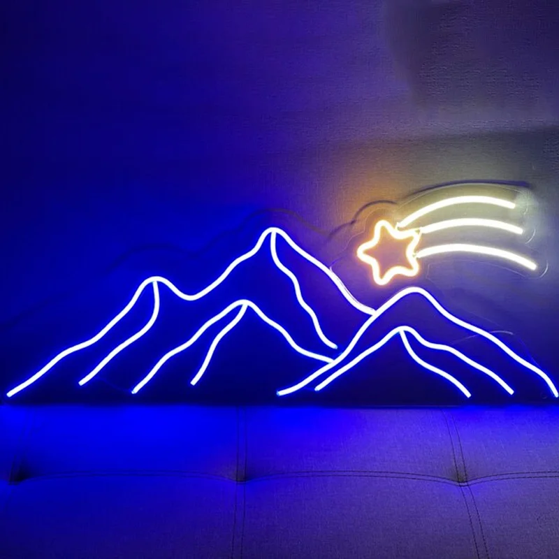 

Mountain Peak High Mountains and Flowing Water Neon Sign Led Neon Light Fashion Custom Neon for Room Wall Decor View Decoration