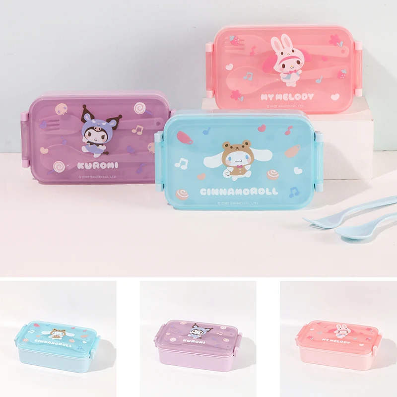 

Sanrioed Cartoon Kawaii Portable Lunch Box Cinnamoroll My Melody Cute Bento Box Clapboard Food Container Student Office Worker