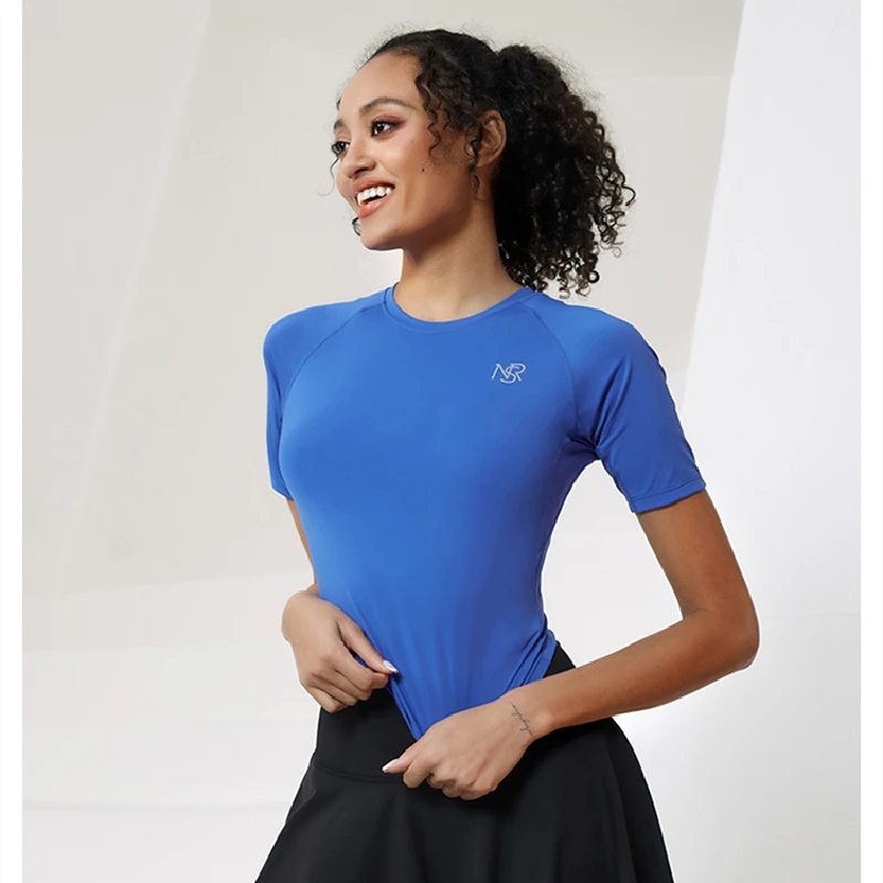 

2022 New Running Women T Shirts For Sports Fitness Mesh Yoga Short Sleeve Jerseys Slim Yoga Top Womens Gym Shirt Sportwear Tees