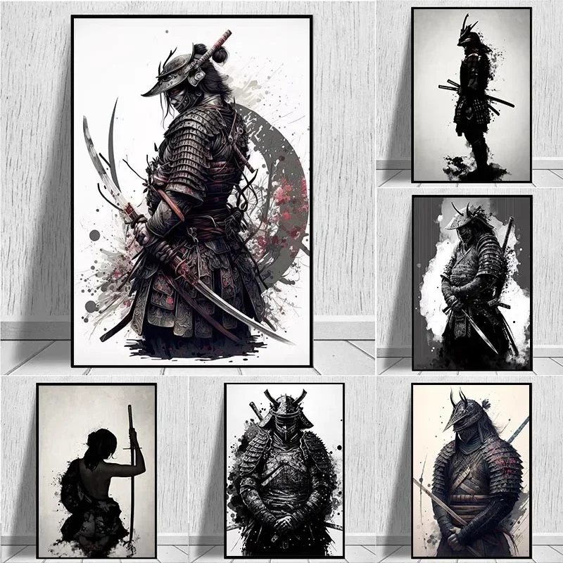 Абстрактный Японский Самурайский Настенный Художественный Принт-современный