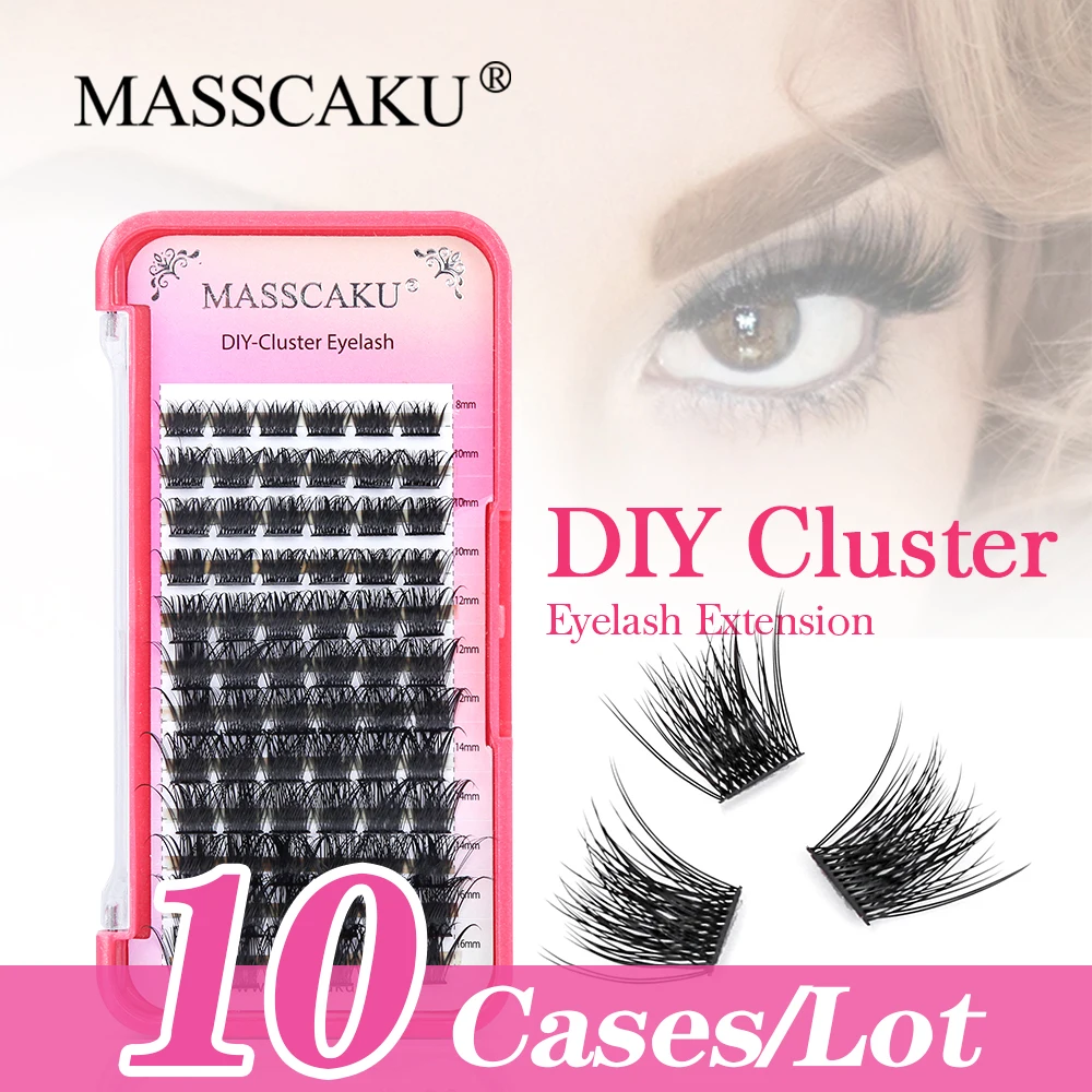 

10cases/lot New Arrival Masscaku DIY Segmented False Lashes Russian Volume Premade Fans Clusters Individual Eyelash Supplies