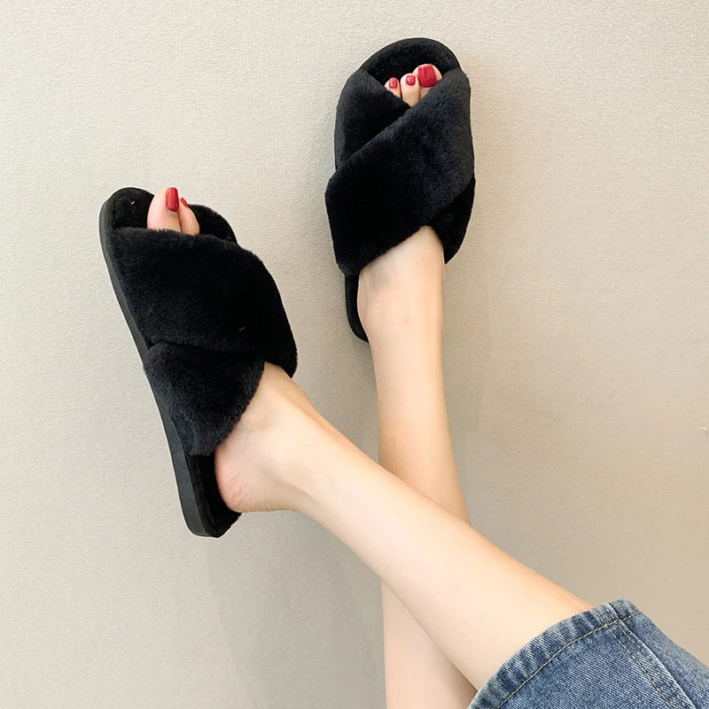 Женские зимние тапочки новинка плоская подошва флисовые толстые хлопковые