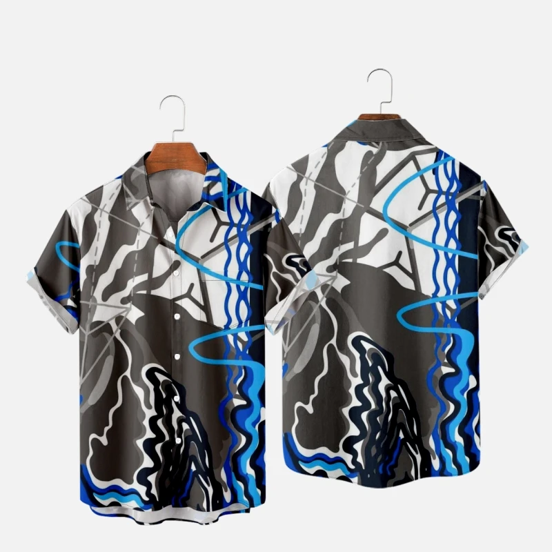 Men's Hawaiian T-Shirt For Women Vintage Art 3D Printed Y2K Hombre Fashion Shirt Casual Beach Oversized Clothes 3
