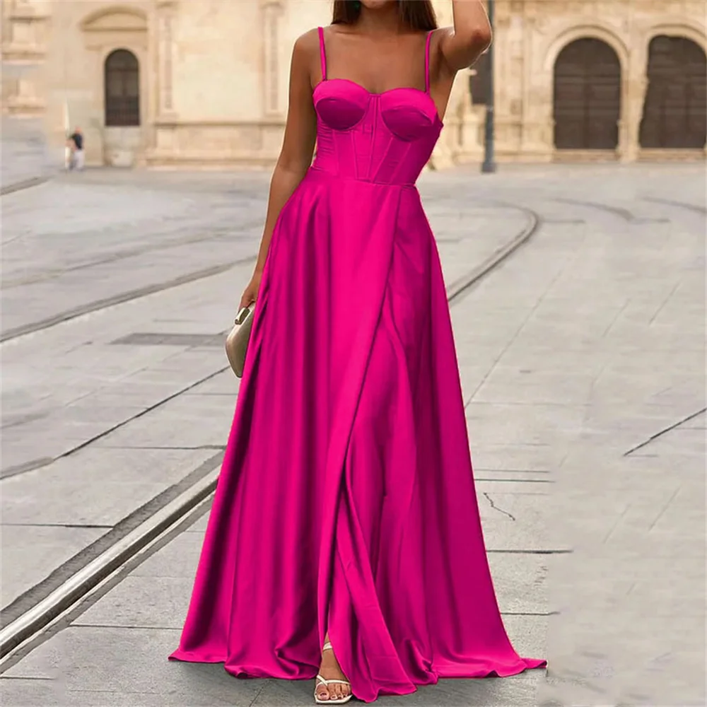

Elegant Women Prom Dresses 2023 New in Sexy Sleeveless Gala Dress Long A Line Wedding Bridesmaid Dress Evening Party Dress
