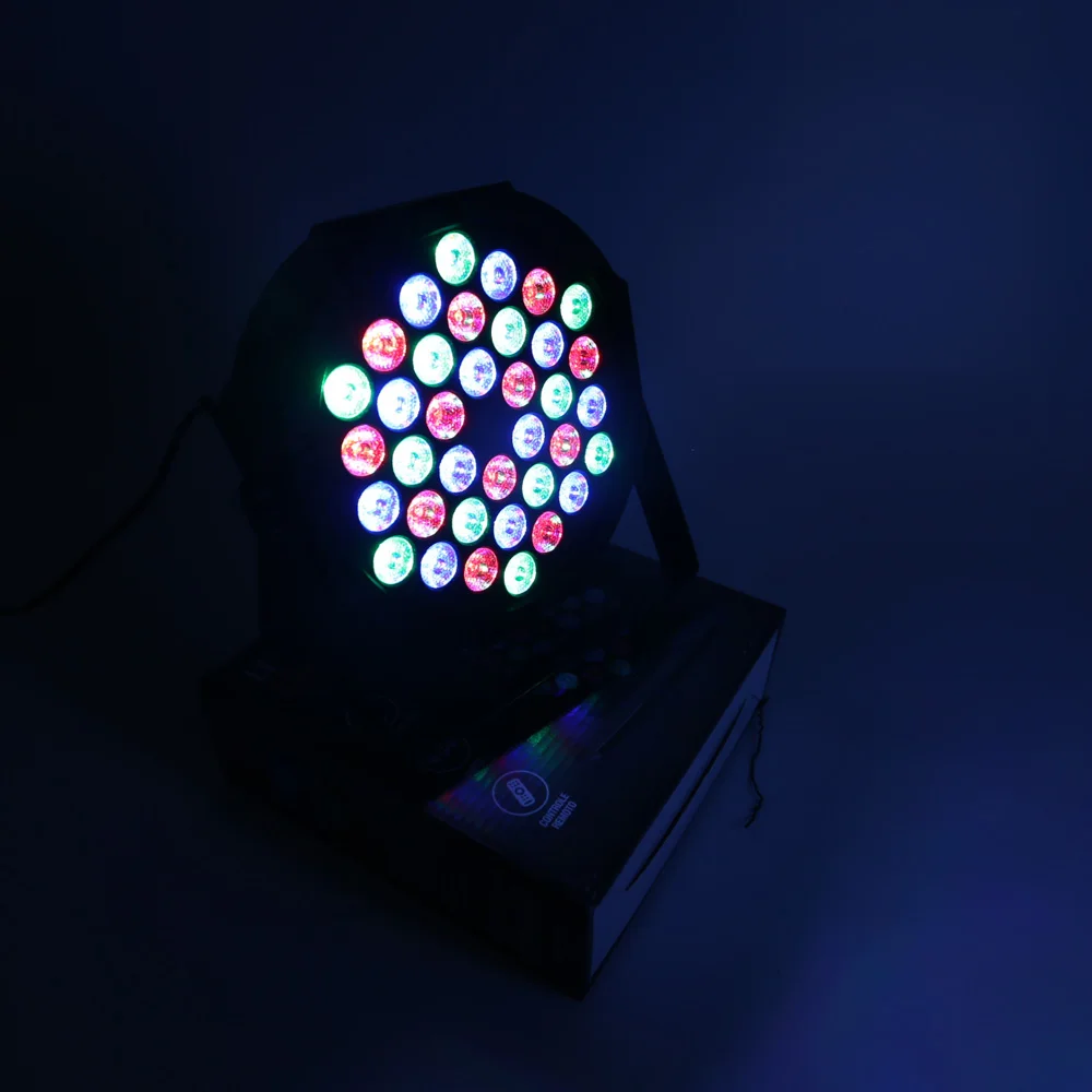 Фото Светодиодные прожекторы RGB DMX512 36 LED Par с металлическим корпусом, звуковой активацией, дистанционным управлением, профессиональные световые приборы для дискотек, баров, вечеринок и сцены. №2