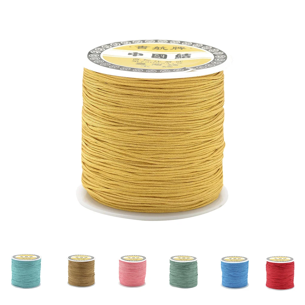 

0.8mm Braided Cord Chinese Knot Braid Thread Nylon Bracelet String DIY, Yellow