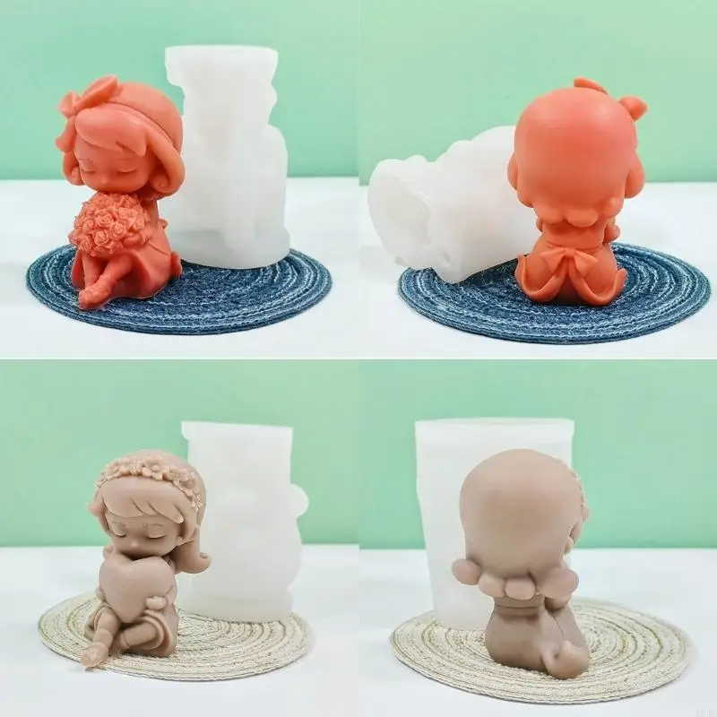 N84C Маленькая девочка силиконовая свеча форма DIY Art Soap Plomt