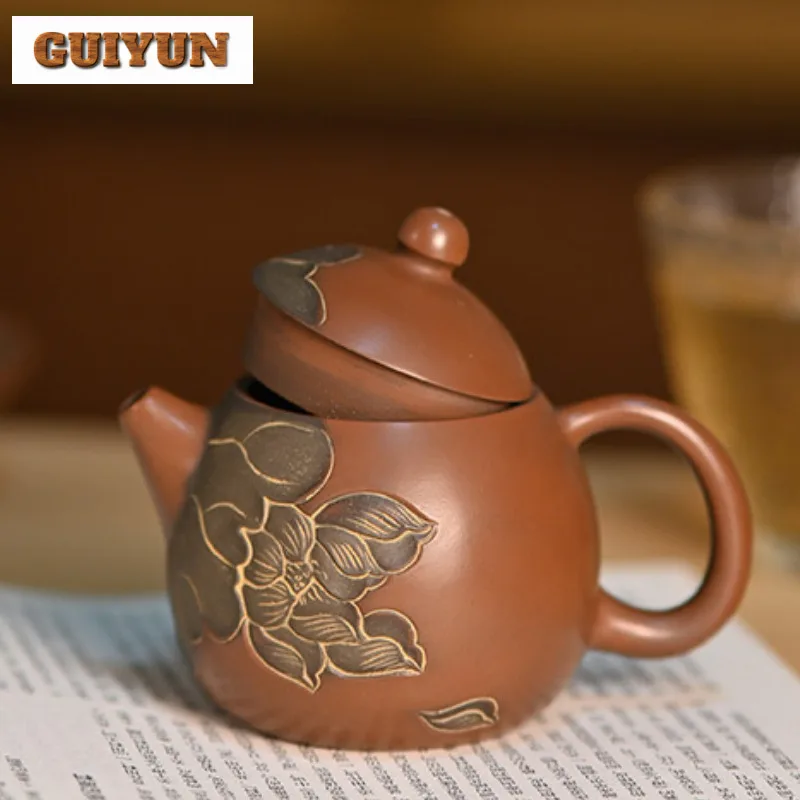 200 мл подлинный керамический чайник Qinzhou Nixing рельефный ручной работы драконовое