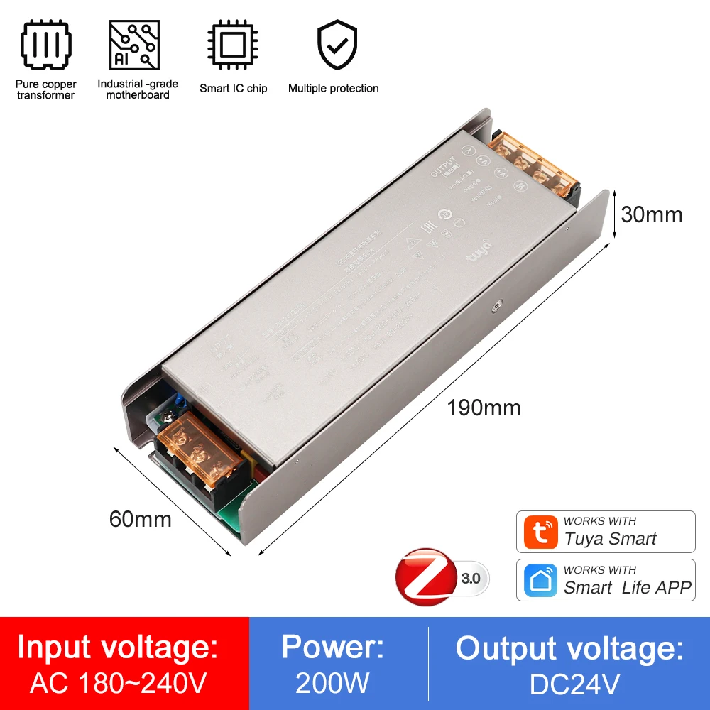 

Zigbee Tuya Трансформатор освещения 24В 200Вт 300Вт