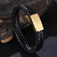 classic multicolor leather wrap bracelet for men women metal magnetic clasp fashion bangle bracelet birthday gift bb1276