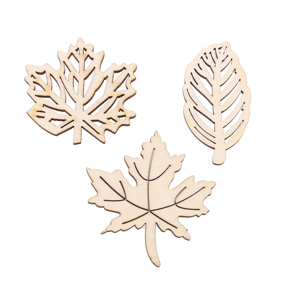 

Wood Leaf Maple Blank Ornament Hollow Wooden Unpainted Cutouts Unfinished Slice Diy Graffiti Sign Gift Tag Veneers Slices