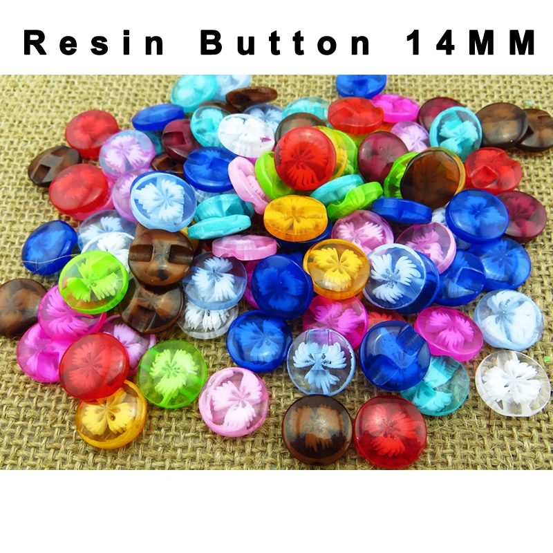 

100 шт., Детские пуговицы в виде цветов, 14 мм