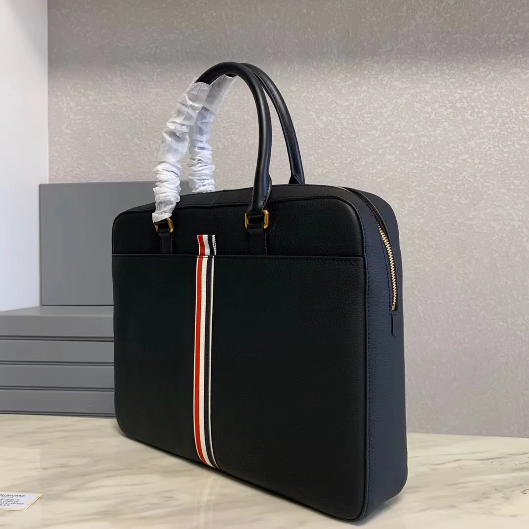 New Arrival Briefcasae For Men New Fashion Brand Business Computer Laptop Lichee Pattern Genuine Leather TB Messenger Handbag