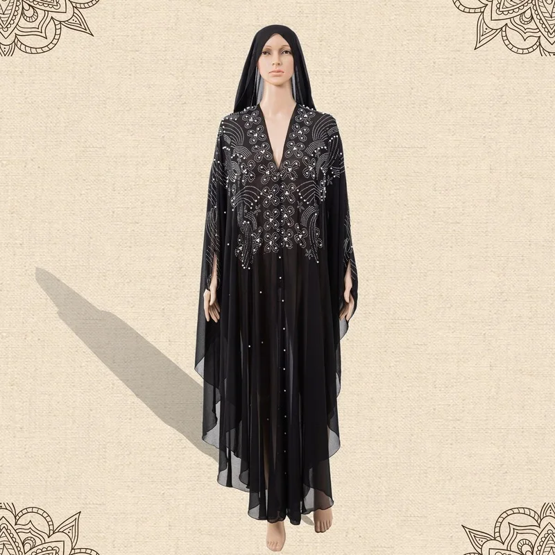

Muslim Dress Women Muslim Fashion European Clothing Spring and Summer Hijab Long Dresses Women with Sashes Islam Abaya African