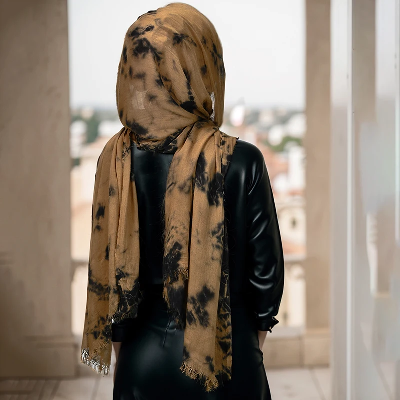Новый окрашенный в галстук хлопок вискоза хиджаб шарф мусульманские женщины