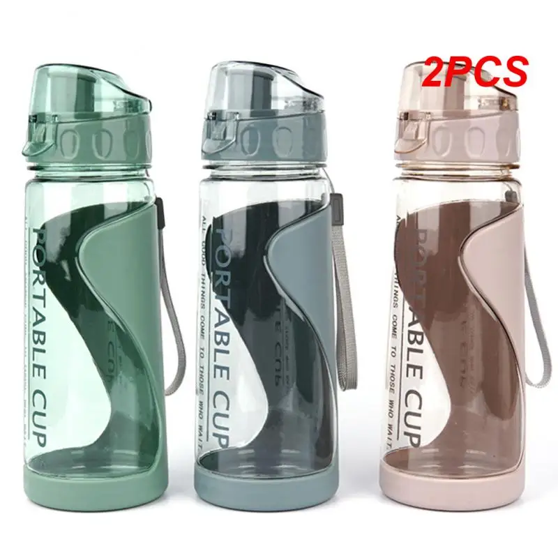 

2PCS Water Bottle Motivational Sport Water Bottle Leakproof Bottles Drinking Outdoor Travel Gym Fitness Cup Bpa Free Plastic