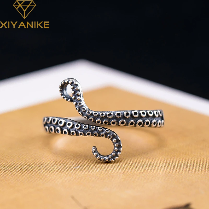 

XIYANIKE Animal Octopus Cuff Finger Rings For Women Girl Retro Fashion New Jewelry Friend Gift Birthday Party anillos mujer