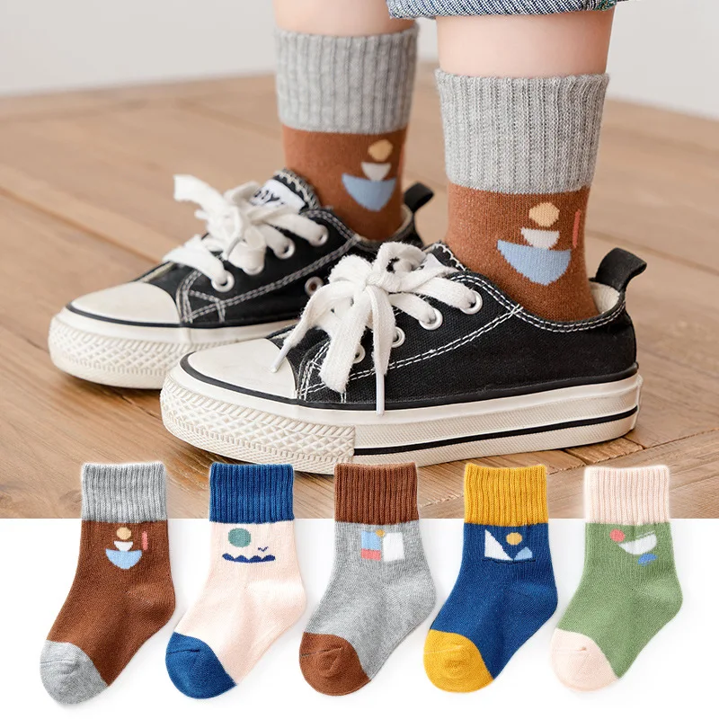 

5Pairs/lot Baby Socks Autumn Winter Warm Cotton Kids Socks Cute Girls Cartoon Animal Boys Infant Socks Baby Clothes Accessories