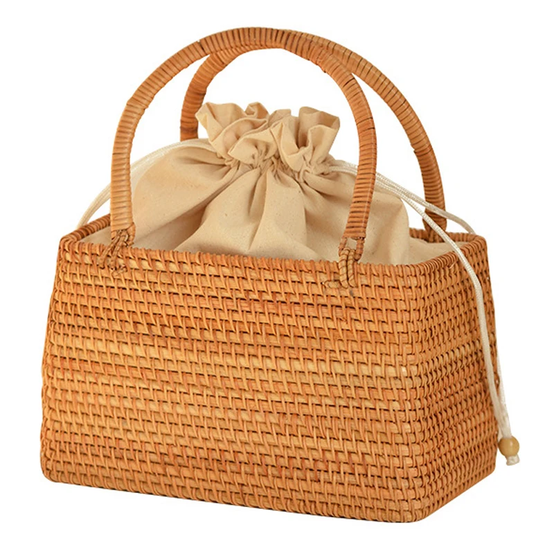 

Fashion Hand Woven Bamboo Top-Handle Bag for Women