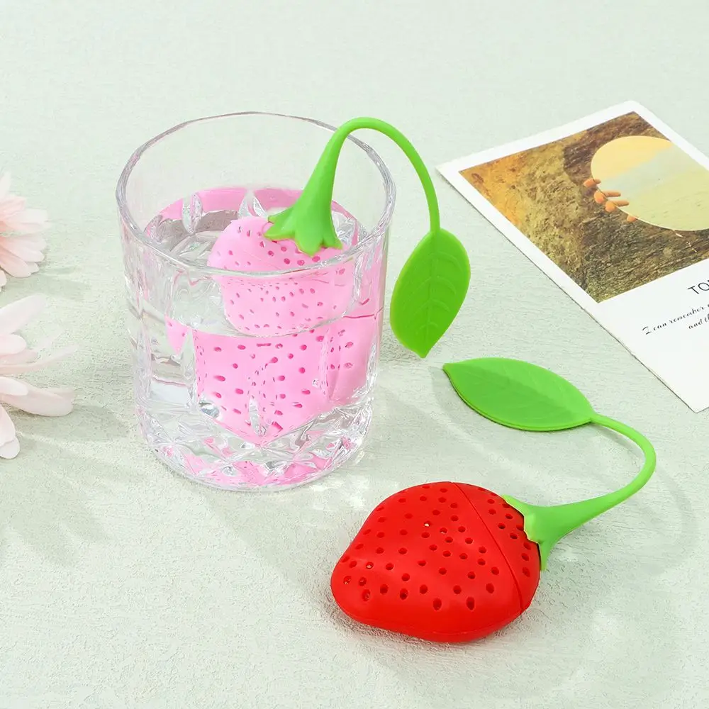

Bar Tools Teapot Gadgets Reusable Firmly Filter Tea Bag Coffee Filter Strawberry Teabag Tea Infuser Silicone Tea Ball