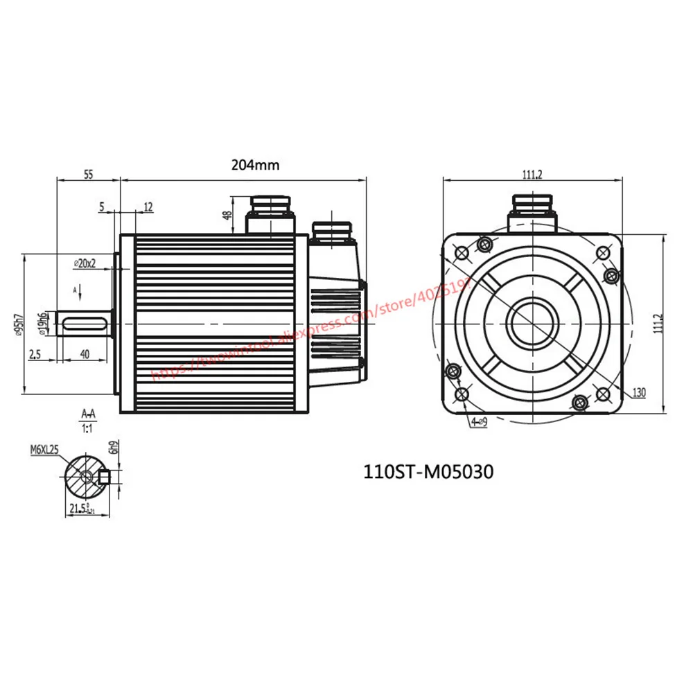Серводвигатель переменного тока 110ST-M05030 220 В 1500 кВт 3000 Вт об/мин нм однофазный