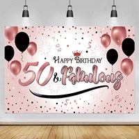 rose gold 50th backdrop men women 50 years old birthday party custom photography background photo studio props banner