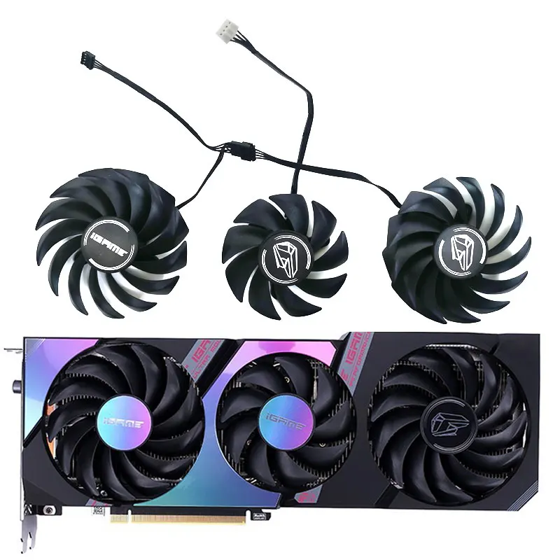 

Colorful New 85mm 75mm 4-inch iGame RTX3070 RTX3060 Super GPU Fan for Color GeForce RTX 3070 3080 3060Ti iGame Super Cooling Fan