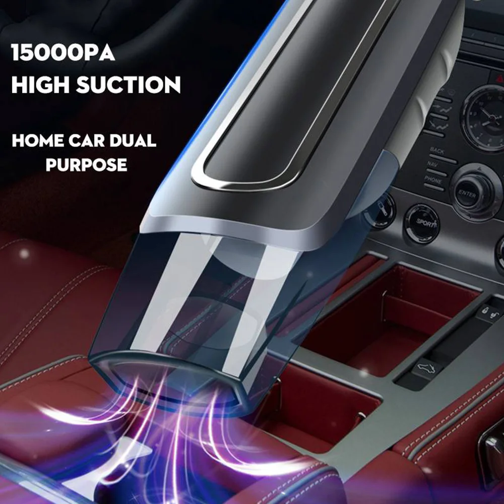 

Handheld Car Vacuum Cleaner 15000PA 12V High Power Cordless Wireless or Wire Vacuum Cleaner Wet Dry Noise Reduction Car Vacuum C