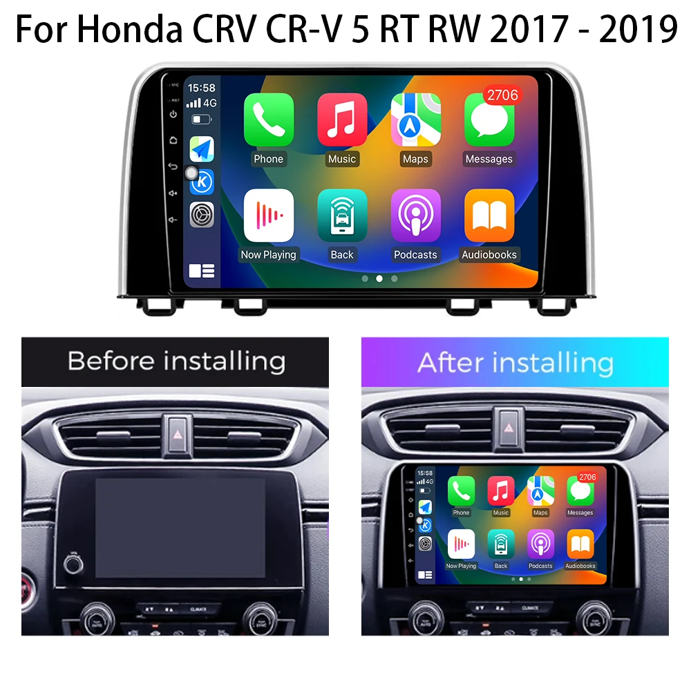 9-дюймовый Автомобильный Мультимедийный Радиоплеер Для Honda CR-V Bluetooth GPS-навигация 4G