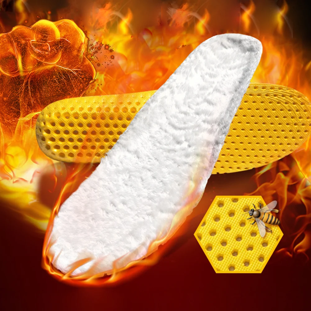 

1 Pcs Winter Warm Wool Insoles Honeycomb Breathable Sport Insole Shoes Pad For Men And Women Cushions 2022 New