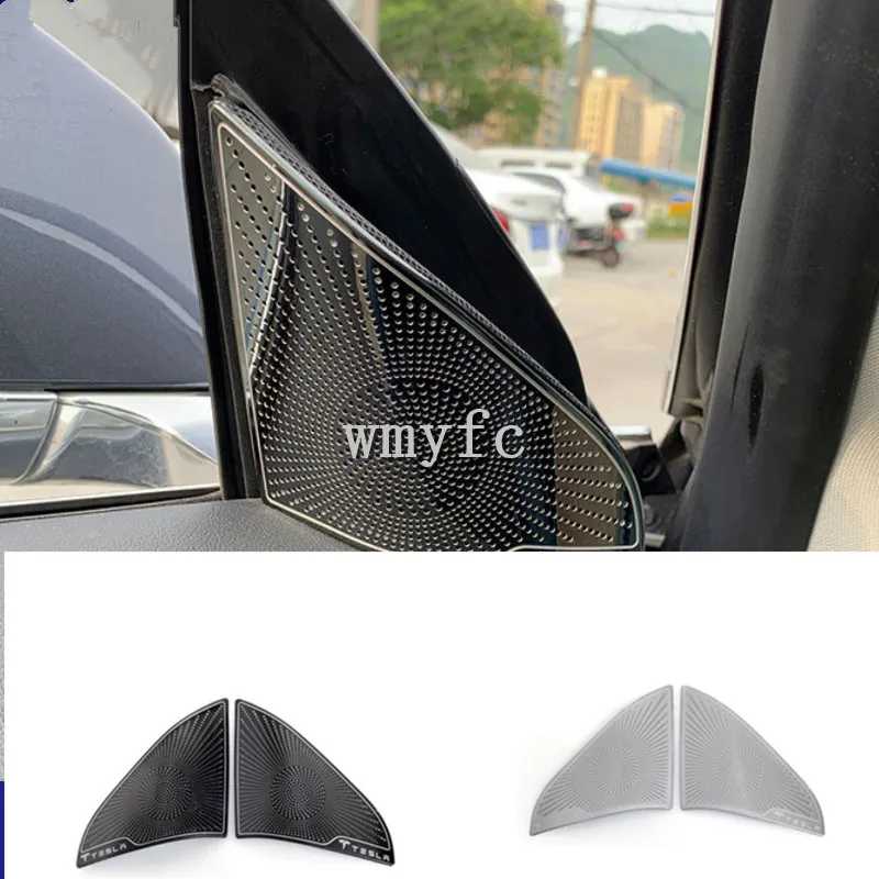 

For Tesla Model 3 2021 2022 Front Triangle A Pillar Loudspeaker Cover Trim Car Styling Modified Garnish Accessories