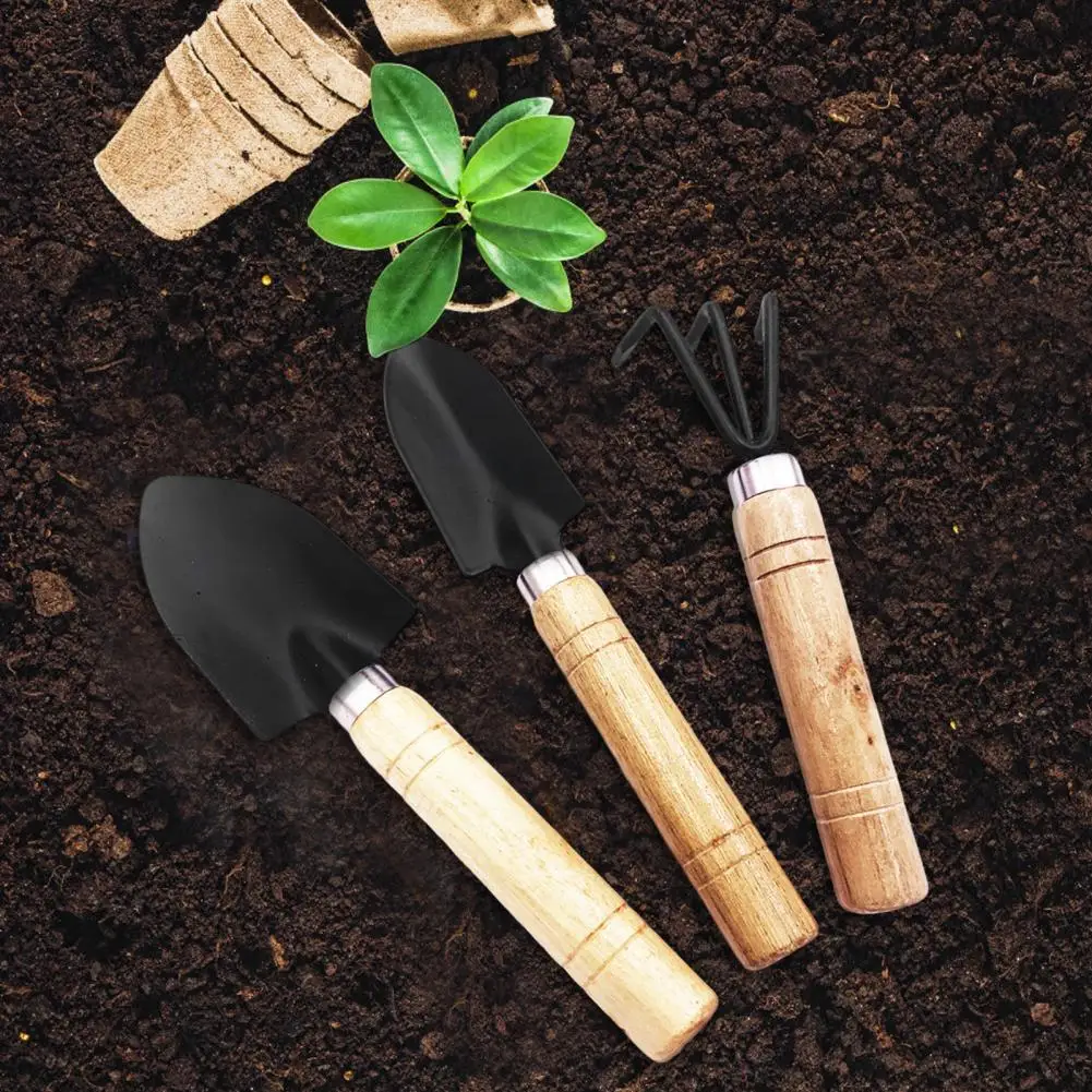 

Convenient Shovel Rake Sturdy Wood Handle Wear Resistant Gardening Tools Anti-deformation Gardening Tools Bonsai Tools