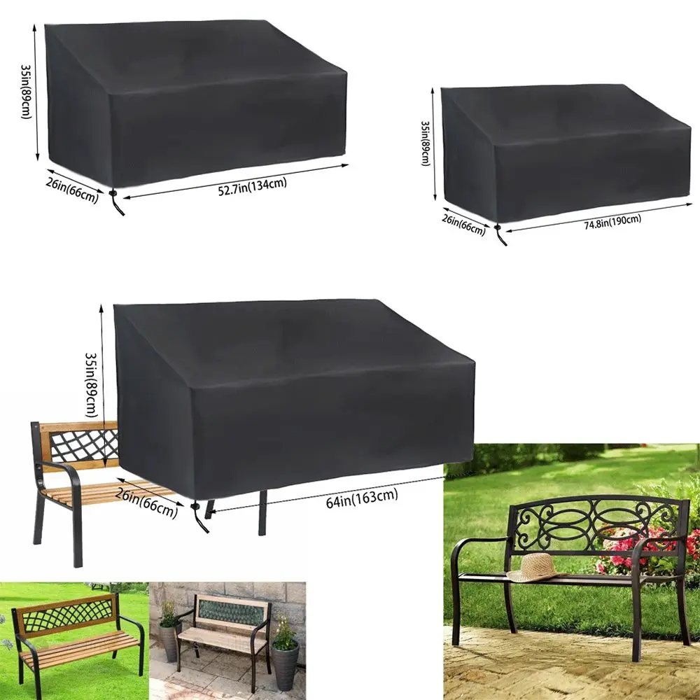 

Heavy Duty 2 3 4 Seater Garden Bench Cover Anti-UV Outdoor Furniture Cover Garden Chair Cover For Sofa Reclining Chair Table